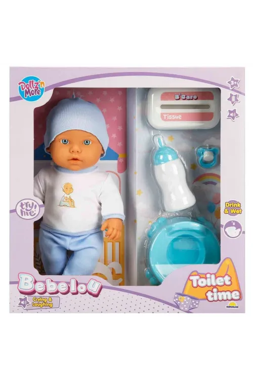 1030141 Sesli Bebelou Tuvalet Zamanı Bebek Seti 32 cm -Sunman