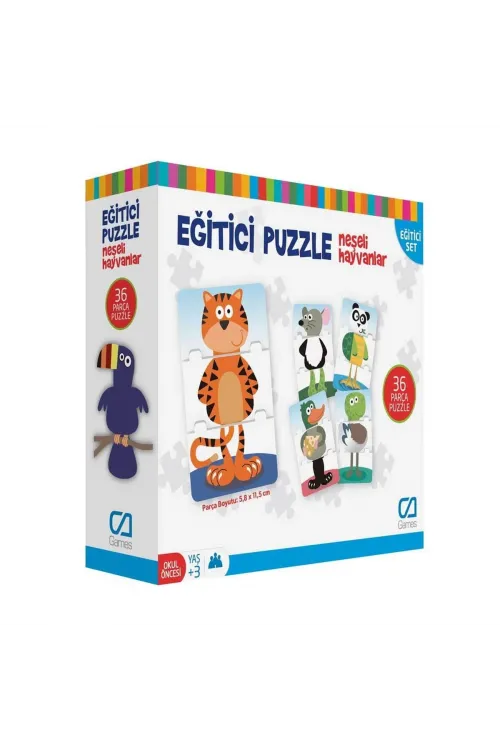 CA.5028 CA Games Eğitici Puzzle Neşeli Hayvanlar