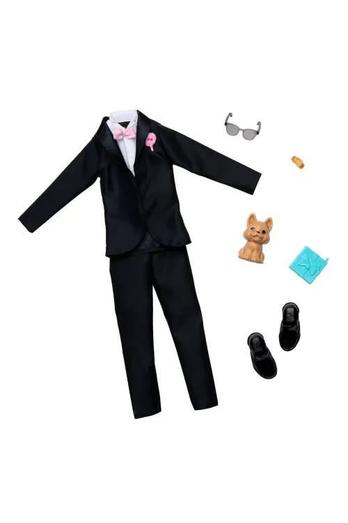 HWV77 Barbie + Ken Fashion - Damat Aksesuarları (Bebekler ürüne dahil değildir.)