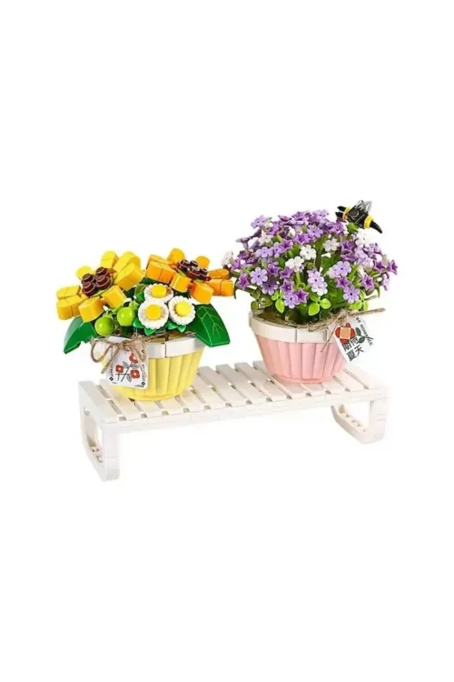 LZ1674 LOZ Eternal Flowers Serisi - Saksıda Çiçekler Letters from Spring Baby’s Breath Daisy With Bee 534 Parça Yapım Seti