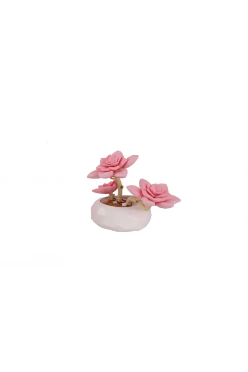 P655064 PANLOS PEMBE NİLÜFER SUKULENT MODEL 82 PARÇA BLOCK OYUNCAK