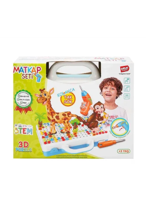 URT014-001 Birlik, 3D Eğitici Matkap Seti Hayvanlar Özel Fiyatlı Ürün