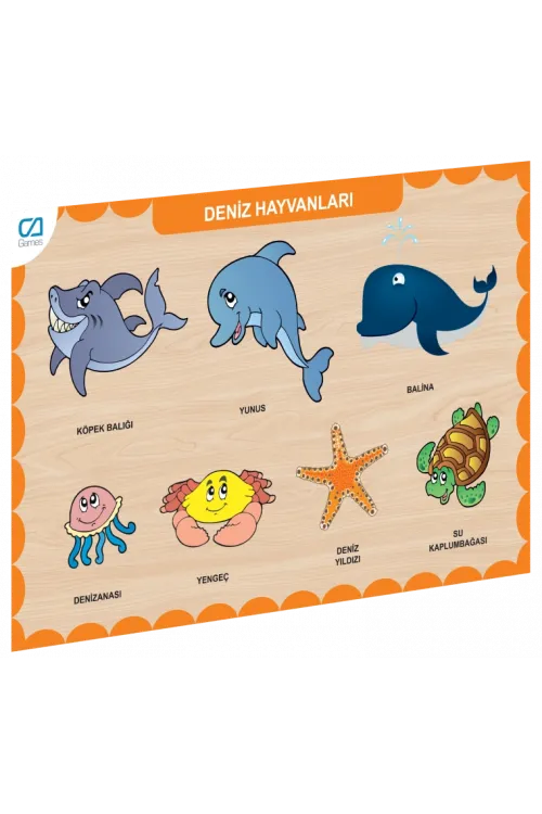 CAAHS-3212 CA GAMES AHŞAP DENİZ HAYVANLARI BUL-TAK