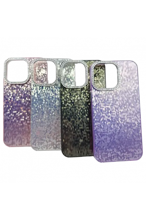 iphone 14 Pro Max – Taşlı Simli Silikon Kılıf Kapak VTX-6157