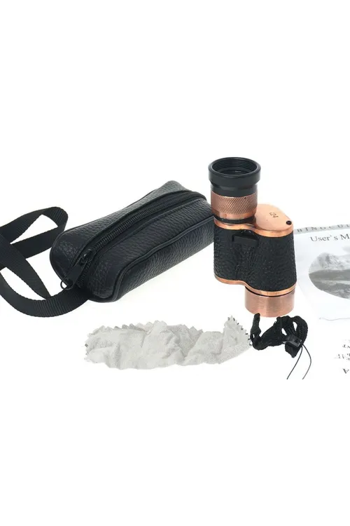 6X24 Baıgısh Askeri Tarzi Pirinç Ve Deri Kaplamalı Deri Çantalı Monocular Dürbün Princ