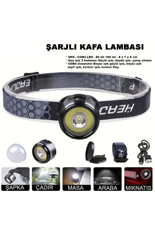 7 Mod Şarjlı Kafa Ve Kamp Lambası Wt-618