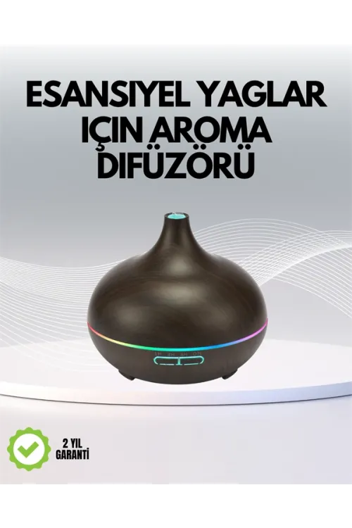 7 Renk Işıklı Ultrasonik Hava Difüzörü – Sessiz Ve Güvenli Kullanım