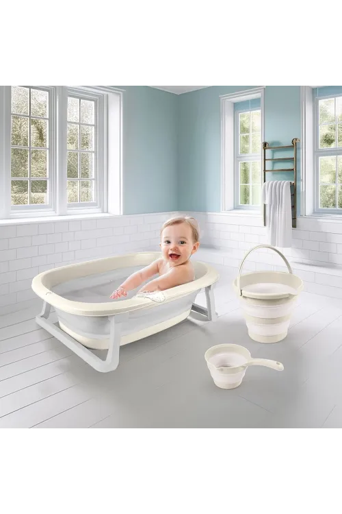 7271 Katlanabilir Banyo Seti 3lü Bej