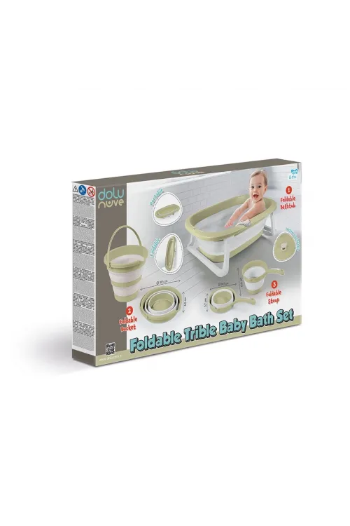 7272 Katlanabilir 3lü Bebek Banyo Seti  Eco -Yeşil