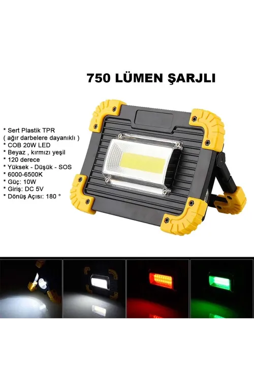 750 Lümen Powerbank Şarjlı Işıldak  Wt-330