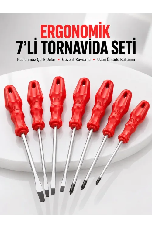 7li Tornavida Seti Düz Ve Yıldız Uçlu Çok Amaçlı Kullanım