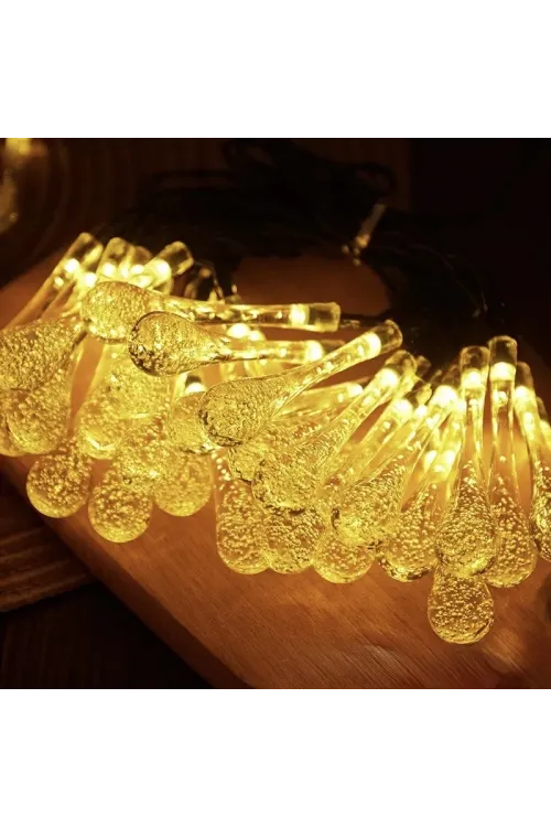7m 50 Led Damla 8 Fonksiyonlu Solar Panelli-gün Işığı