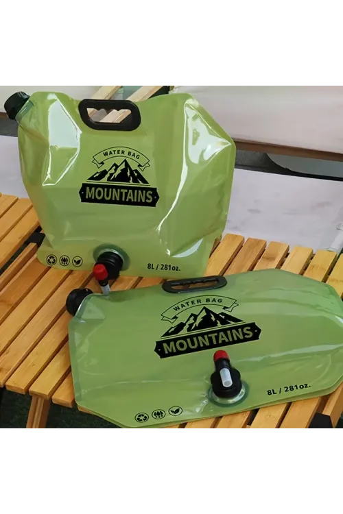 8 Litre Katlanabilir Musluklu Su Kabı - Kamp ve Doğa - Taşıma Kulplu
