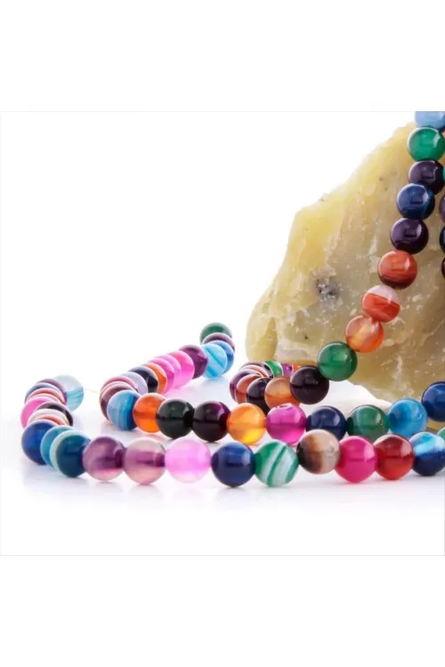 8 mm Damarlı Karışık Akik Taşı