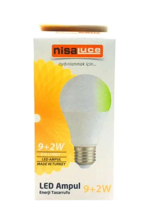 9+2W E27 Beyaz-yeşil Led Ampul