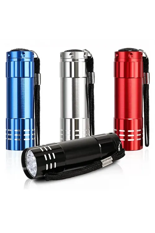 9 LED’li Pilli El Feneri Pratik ve Ekonomik Aydınlatma Kompakt Günlük Kullanım WT-036