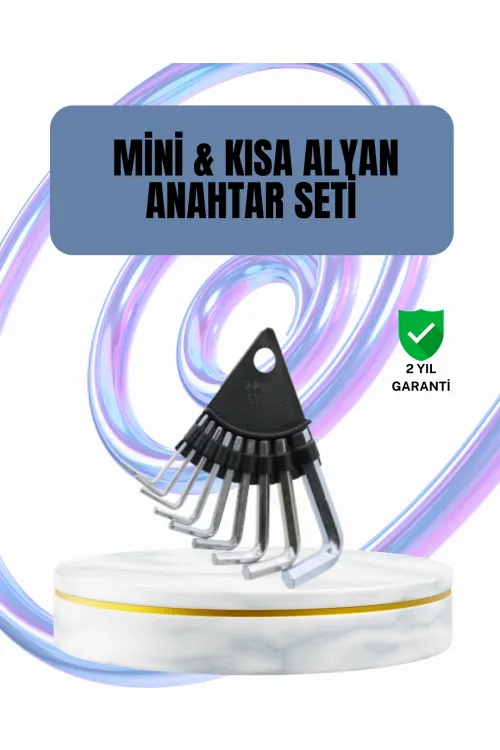 9 Parça Alyan Anahtar Seti Altıgen Uçlu Mobilya Ve Tamir İçin