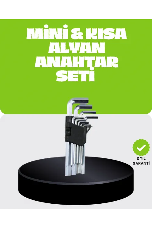 9 Parça Alyan Anahtar Seti Bisiklet Mobilya Ve Otomotiv Uyumlu
