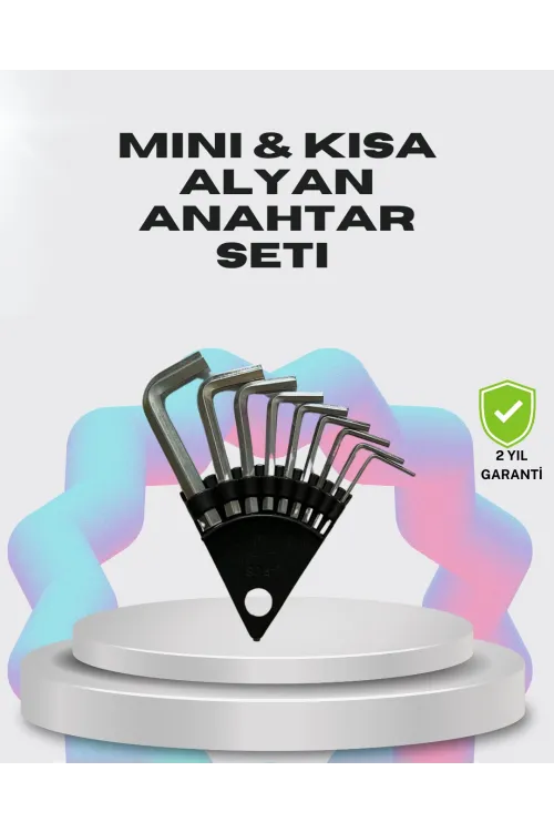 9 Parça Kısa Tip Alyan Seti Isıl İşlemli Profesyonel Kullanım