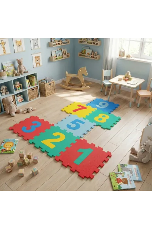 9 Parça Sayılar Puzzle Yer Matı
