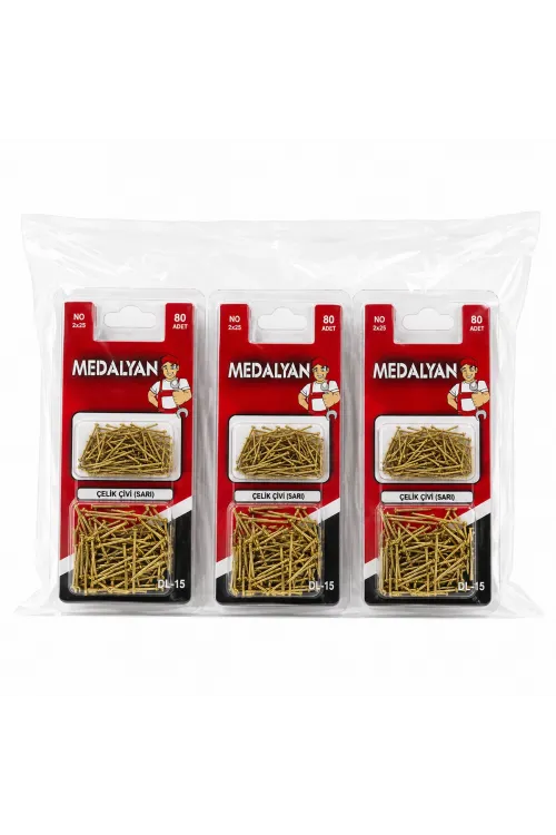 960 Adet 2x25 Sarı Tp Tel Çelik Çivi 12x80pcs