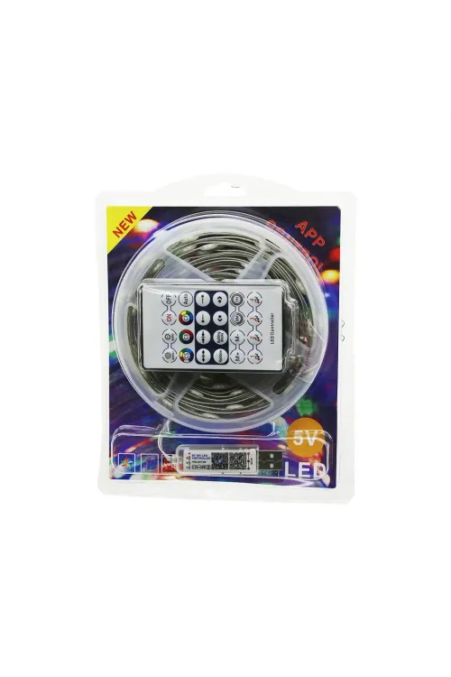 9mt  Kumandalı - Usb Li  Rgb Şerit Led  0.4w/m - 20lm/led   -20+55°c
