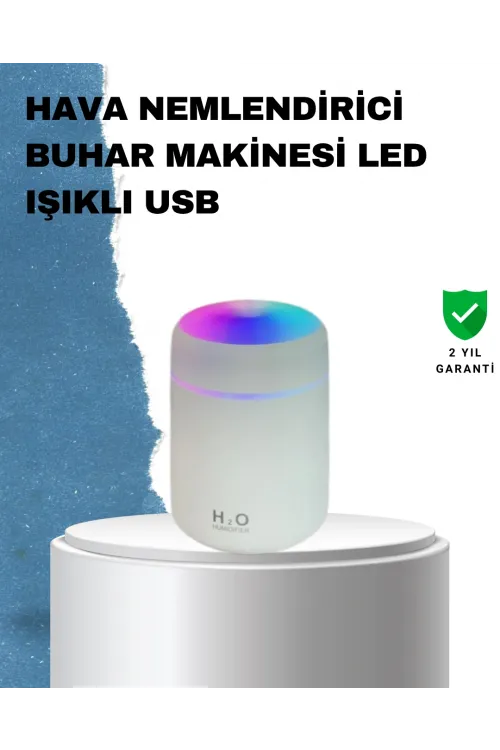 Abs Gövdeli 300ml Usb Nemlendirici – Beyaz, Gri, Pembe Renk