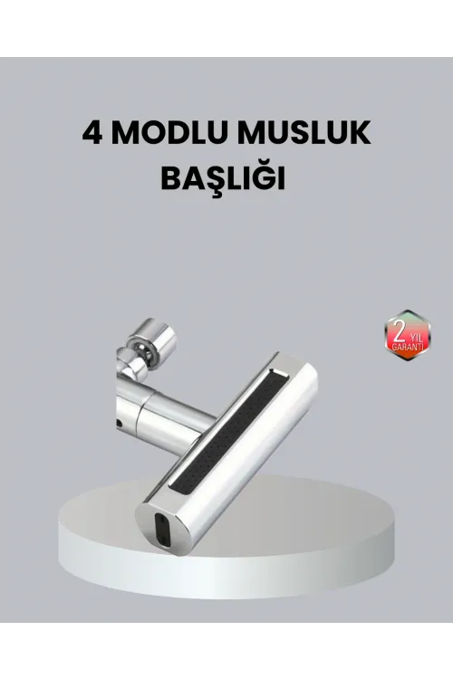 Abs Pirinç Alaşımlı Musluk Başlığı 4 Modlu 360° Dönebilen Ve Ekonomik