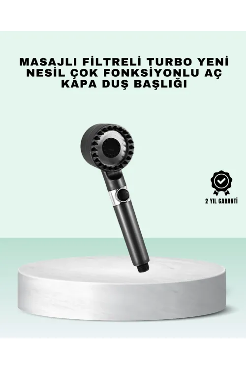 Aç Kapa Tuşlu Filtreli Duş Başlığı Yeni Nesil Tasarım