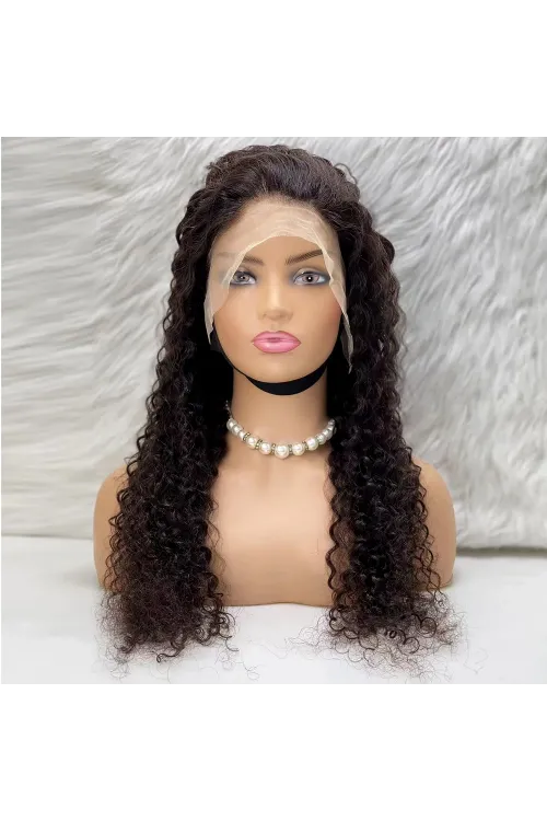 Afro Dalga Front Lace Gerçek Tül Peruk - Doğal - 70-75cm