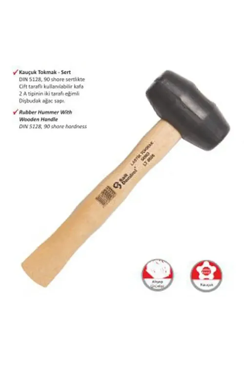 Ağaç Saplı Lastik Tokmak No:60