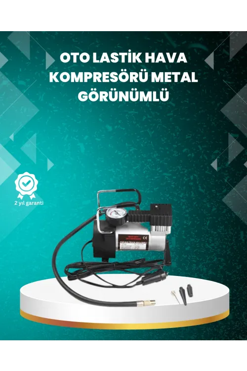 Ağır Hizmet Tipi Oto Kompresör 140 Psı Manometreli