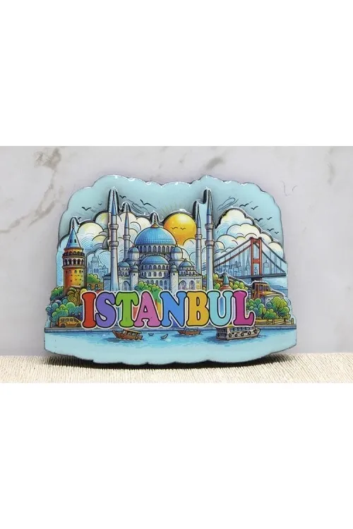 Ahşap İstanbul Temalı Magnet - Model 10
