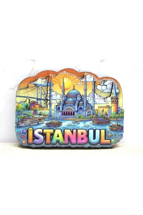 Ahşap İstanbul Temalı Magnet - Model 8