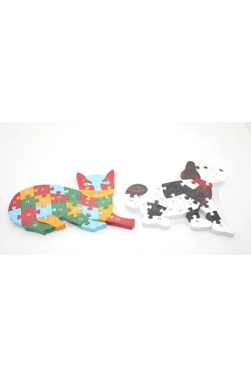 Ahşap Kedi - Köpek Yapboz
