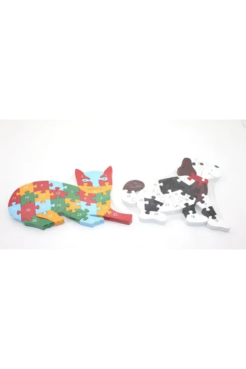 Ahşap Kedi Ve Köpek Yapboz IEG2019