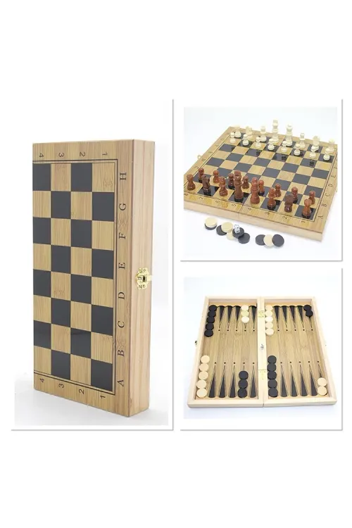 Ahşap Satranç Ve Tavla Seti IEG4241