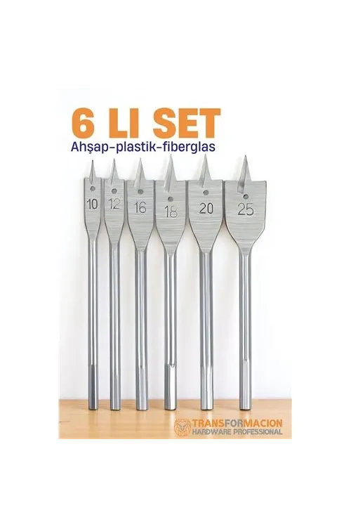 Ahşap Yaprak Matkap Ucu Seti - Plastik Fiberglas Ahşap Delik Açma Panç Seti
