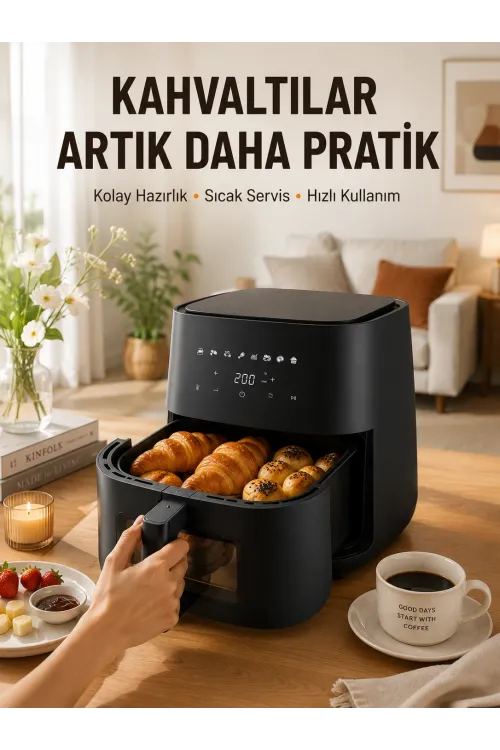 Air Fryer Mutfak Pişirme Cihazı Çok Programlı Dokunmatik