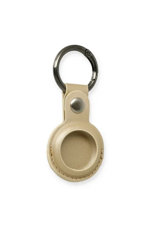 Airtag Anahtarlık Deri Kılıf - Gold