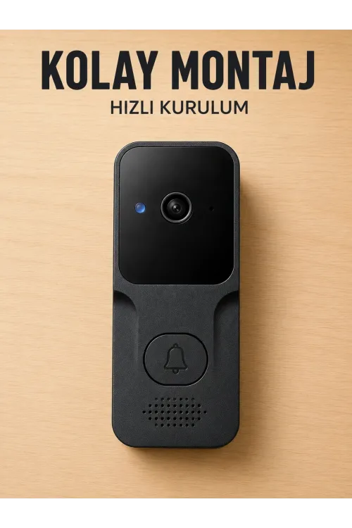 Akıllı Görüntülü Kapı Zili Hd Kamera, Hareket Bildirimi Ve Kablosuz Kurulum