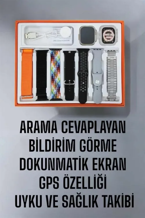Akıllı Saat 7 Kordonlu Metal,plastik Ve Hasır Kordon Seçeneği