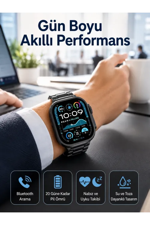 Akıllı Saat Arama Konuşma Gps Ve Nfc Özelliği 3 Kordonlu Amoled Ekran