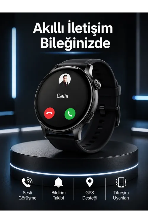 Akıllı Saat Bildirim Görme Amoled Ekran Gps Uyumlu Sesli Görüşme