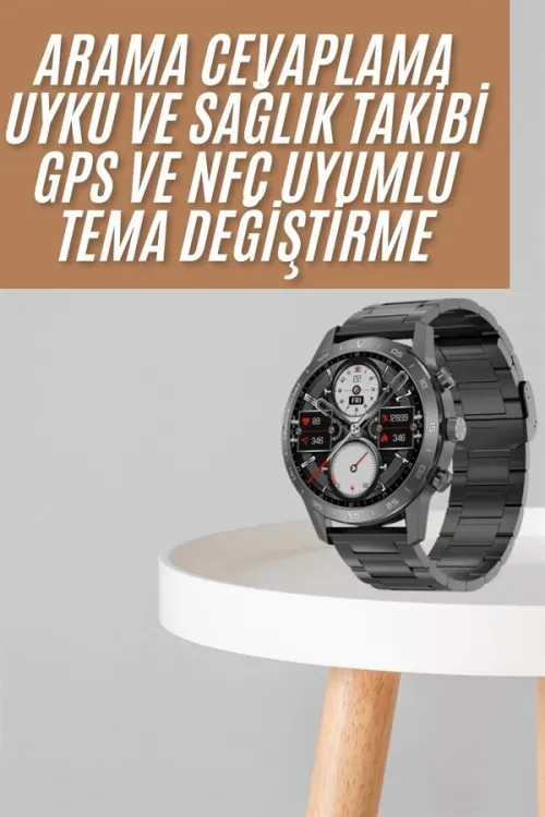 Akıllı Saat Çelik Kordon Çağrı Cevaplama Amoled Ekran Titreşimli Uyku Ve Sağlık Takibi