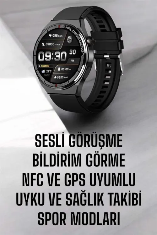 Akıllı Saat Nabız Sensörlü Bildirim Görebilen Spor Modları Gps Takibi