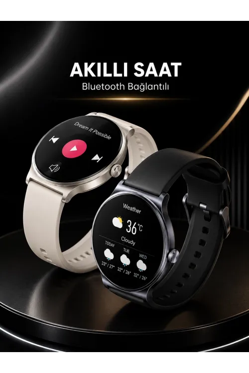 Akıllı Saat Sesli Görüşme Bluetooth Bağlantılı 3 Kordonlu