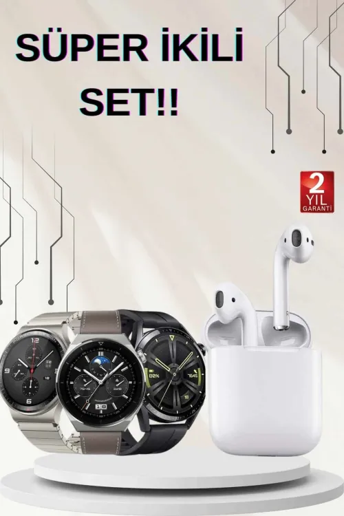 Akıllı Saat Ve Kulaklık Seti Dokunmatik Ekran 5.0 Bluetooth Bağlantılı Sesli Görüşme