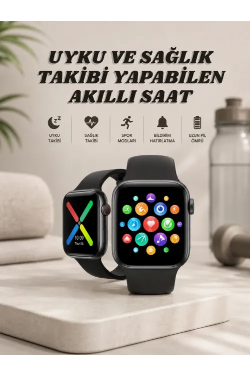Akıllı Saat Wireless Şarj Yüksek Çözünürlüklü Müzik Dinleme Sesli Cevaplama