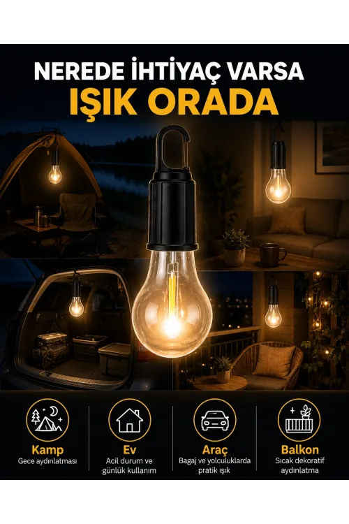 Akıllı Sensörlü Usb Şarjlı Kamp Lambası